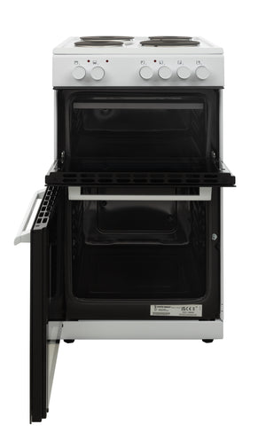 White Knight WK-ATTC50W Electric Cooker with Solid Hotplate - Twin Cavity - White