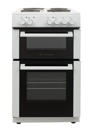 White Knight WK-ATTC50W Electric Cooker with Solid Hotplate - Twin Cavity - White