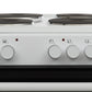 White Knight WK-ATTC50W Electric Cooker with Solid Hotplate - Twin Cavity - White